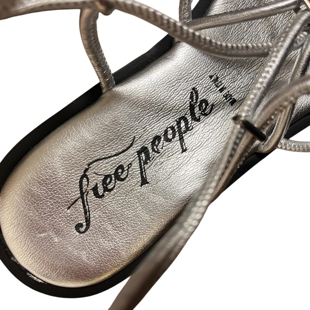 Free People Georgie Sandal Silver Lace-Up Platform Sandals Chunky Flatform 37